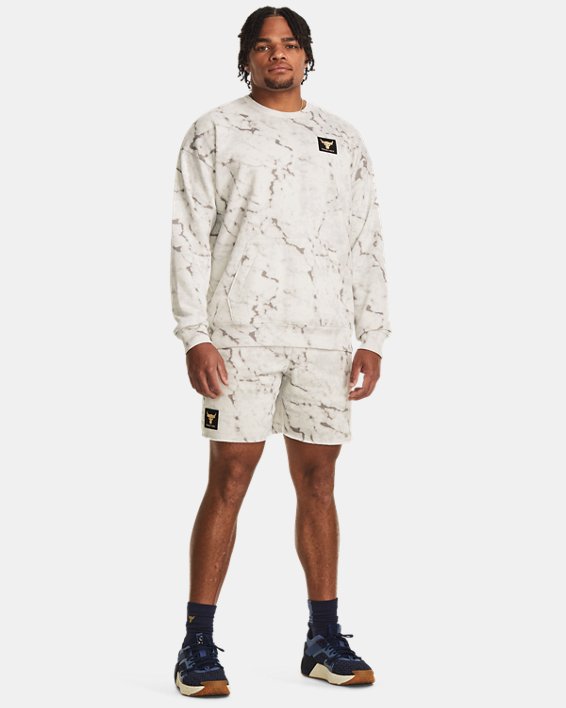 Men's Project Rock Rival Fleece Printed Shorts, Green, pdpMainDesktop image number 2